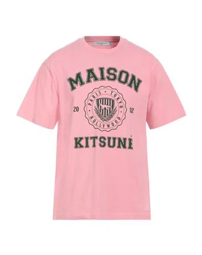 Maison Kitsuné Man T-shirt Pink Size L Cotton