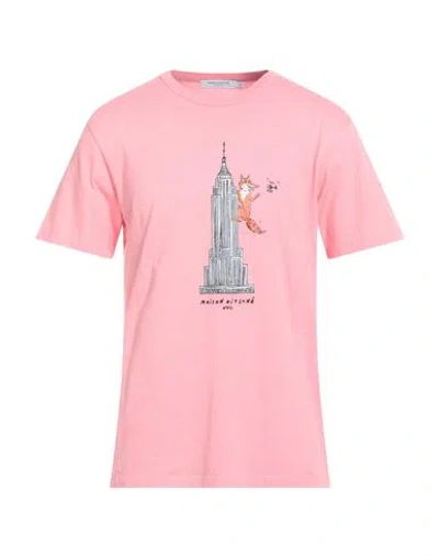 Maison Kitsuné Man T-shirt Pink Size M Cotton