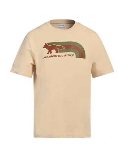 Maison Kitsuné Man T-shirt Sand Size L Cotton In Beige