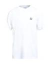 Maison Kitsuné T-shirt In Cotone Bianco Con Logo Maison Kitsune In White