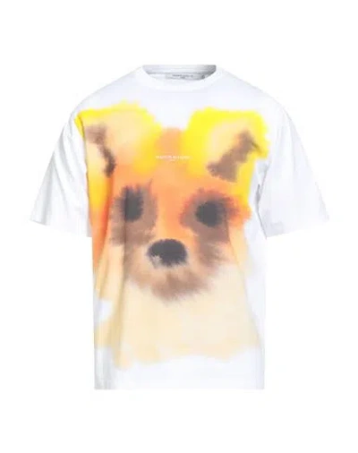 Maison Kitsuné Man T-shirt White Size L Cotton