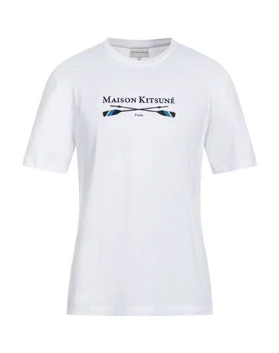 Maison Kitsuné Man T-shirt White Size M Cotton