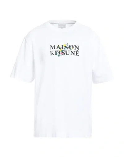Maison Kitsuné Man T-shirt White Size L Cotton