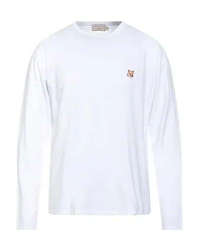 Maison Kitsuné Man T-shirt White Size M Cotton