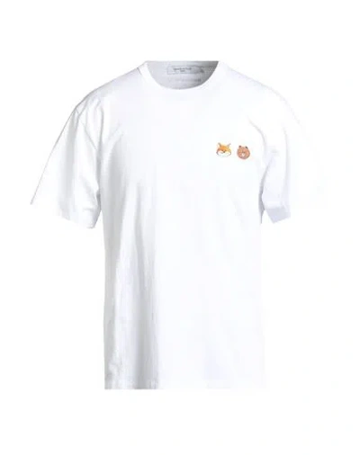 Maison Kitsuné Man T-shirt White Size S Cotton