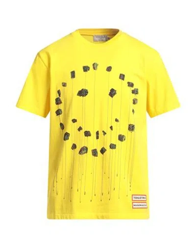 Maison Kitsuné Man T-shirt Yellow Size L Cotton