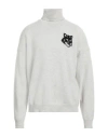 Maison Kitsuné Fox Head Intarsia Logo Turtleneck Sweater In Grey