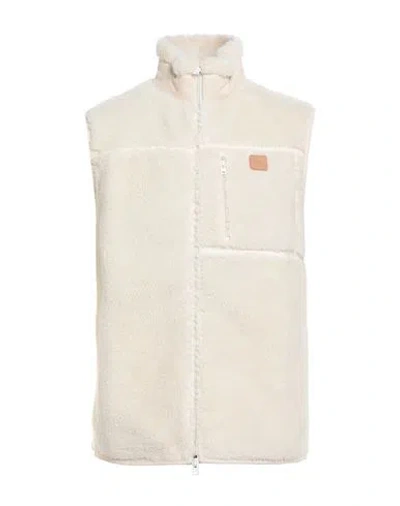 Maison Kitsuné Man Vest Cream Size M Polyester, Acrylic In White