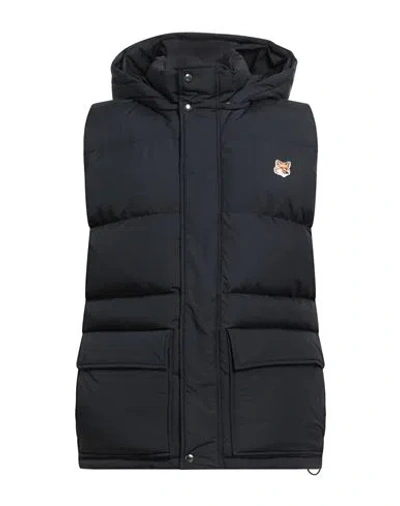 Maison Kitsuné Man Vest Navy Size M Polyamide In Blue