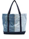 Maison Kitsuné Medium Fox Head Denim Tote Bag In Blue