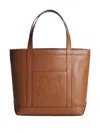 Maison Kitsuné Medium Fox Head Embossed-leather Tote Bag In Brown