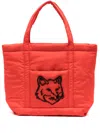 Maison Kitsuné Medium Fox Head Tote Bag In 橘色