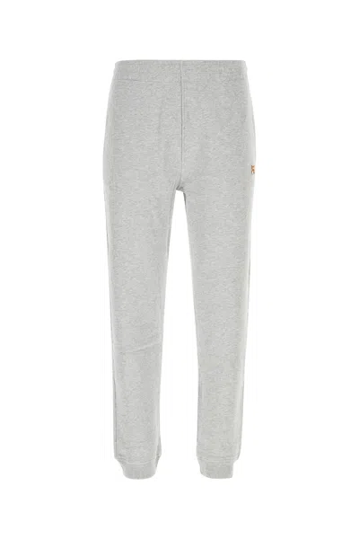 MAISON KITSUNÉ MELANGE GREY COTTON JOGGERS
