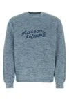 Maison Kitsuné Jersey With Logo In Inkbluemelange
