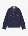 Maison Kitsuné Button Long-sleeved Denim Coat In Indigo