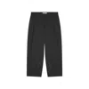 Maison Kitsuné Cropped Pleated Cotton Chino Pants In Black