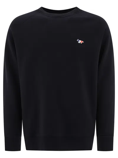 Maison Kitsuné Men's Tricolor Fox Sweatshirt In Black