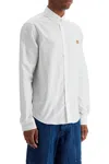 Maison Kitsuné Men's White Cotton Shirt With Fox Embroidery