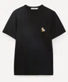 Maison Kitsuné Black T-shirt With Fox Head Patch In Cotton In Black