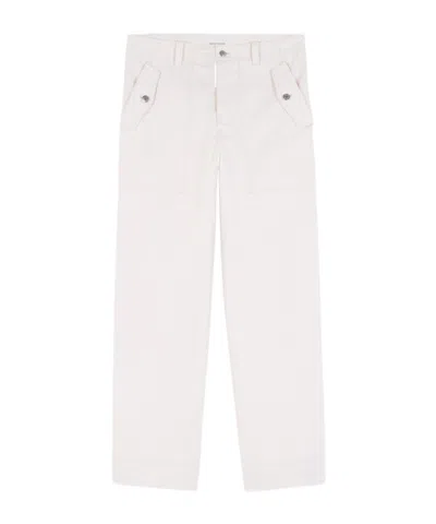 Maison Kitsuné Mid-rise Straight-leg Jeans In White