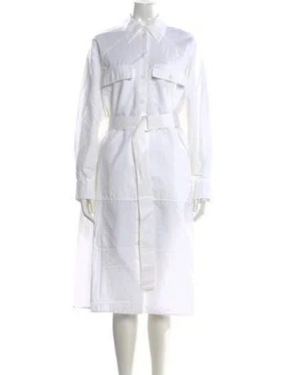 Pre-owned Maison Kitsuné Midi Length Dress In White