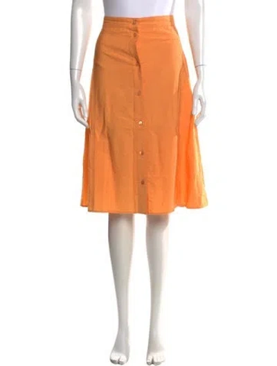 Pre-owned Maison Kitsuné Midi Length Skirt In Orange