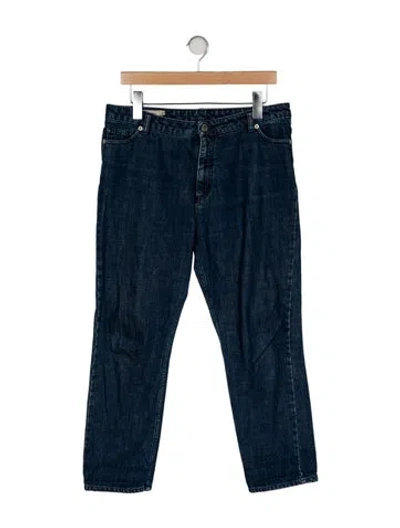 Pre-owned Maison Kitsuné Mid-rise Straight Leg Jeans In Blue