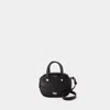 Maison Kitsuné Structured Cowhide Leather Shoulder Bag With Silver-tone Accents In Black