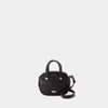 Maison Kitsuné Structured Cowhide Leather Shoulder Bag With Silver-tone Accents In Black
