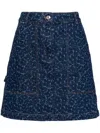 Maison Kitsuné Indigo Handwriting Denim Miniskirt In Blue