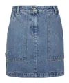 Maison Kitsuné Light Blue Denim Miniskirt In Blue