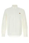 Maison Kitsuné Button Down Classic Shirt With Institutional Fox H Clothing In Blue