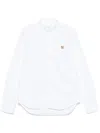 Maison Kitsuné Button Down Classic Shirt With Institutional Fox H Clothing In P100 White