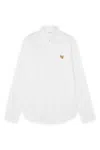 Maison Kitsuné Button Down Classic Shirt With Institutional Fox H Clothing In White