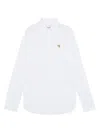 Maison Kitsuné Button Down Classic Shirt With Institutional Fox H Clothing In White