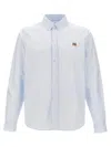 Maison Kitsuné Mini Fox Head Classic Shirt And Blouse Light Blue