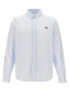 Maison Kitsuné Mini Fox Head Classic Shirt And Blouse Light Blue In Light Blue