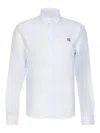Maison Kitsuné Mini Fox Head Patch Shirt In Blue