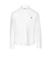 Maison Kitsuné Button Down Classic Shirt With Institutional Fox H Clothing In White