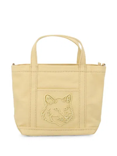 Maison Kitsuné Small Fox Head Tote Bag In Neutral