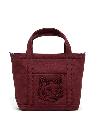 Maison Kitsuné Mini Fox Head Tote Bag In Rot