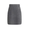 Maison Kitsuné Gray Bold Fox Head Patch Ribbed Miniskirt In Grey