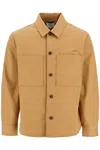 Maison Kitsuné Minimalist Beige Chino Cotton Shirt With Buttons And Applied Pockets In Beige