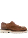 Maison Kitsuné Suede Leather Derbies For Men In Brown