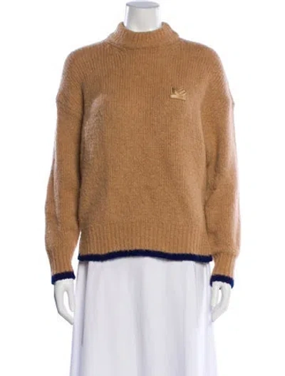 Pre-owned Maison Kitsuné Mock Neck Sweater In Brown