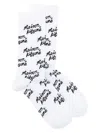 Maison Kitsuné Monogram Knit Socks In White