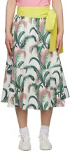 Maison Kitsuné Leaf-print Tiered Cotton Skirt In M100 Multico Design