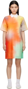 Maison Kitsuné Abstract-print Polo Dress In M110 Aquarelle Print