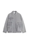 Maison Kitsuné Multi-pocket Denim Jacket In Gray