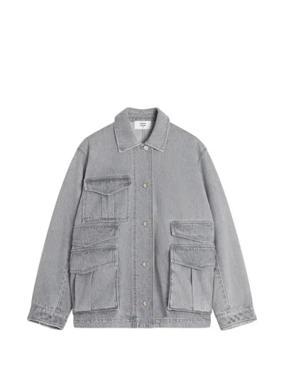 Maison Kitsuné Multi-pocket Denim Jacket In Gray